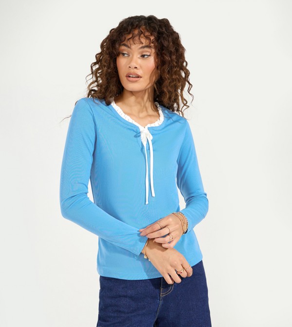 Contrast Trim Knitted Top