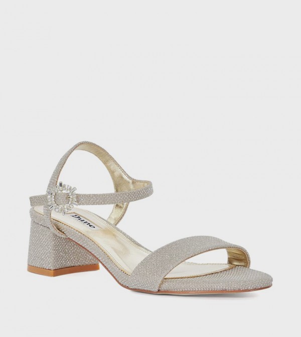 MEASURE Embellished Block Heel Sandals