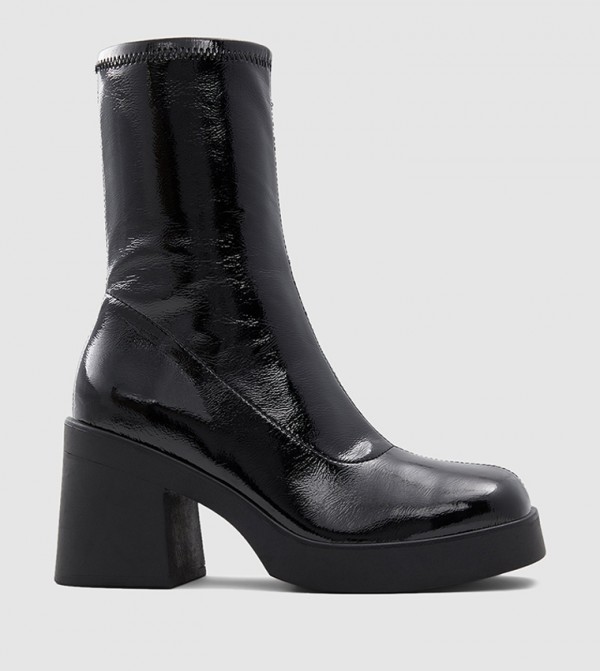 Buy Call It Spring Steffanie High Heel Square Block Boots In Black ...