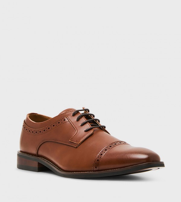 MPLATTIO Textured Lace-Up Formal Shoes
