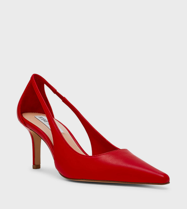 حذاء كعب بمقدمة مدببة وحزام خلفي 