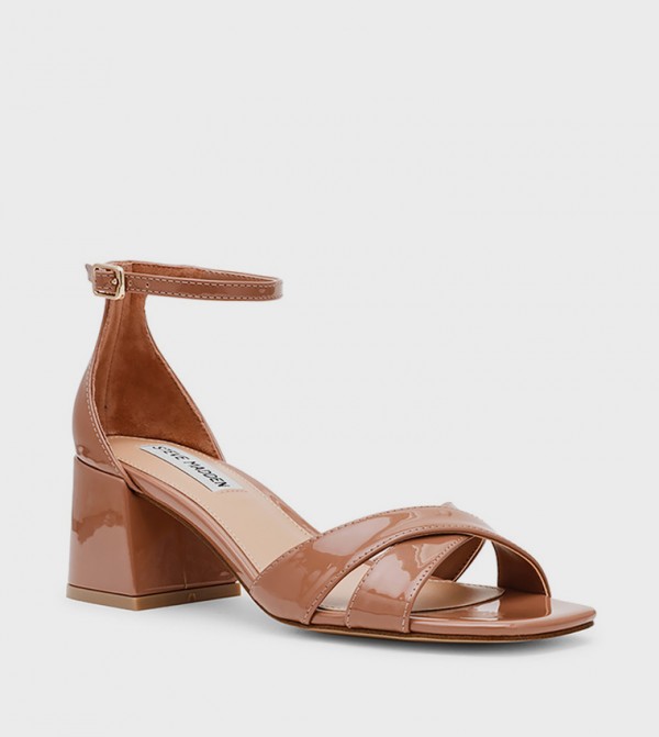 FERGIE Ankle Strap Block Heel Sandals