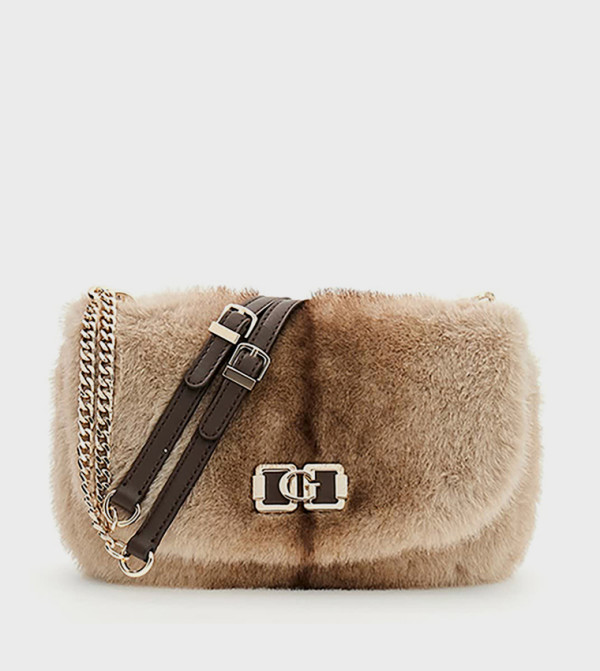 MAVIS Printed Furry Convertible Crossbody Bag