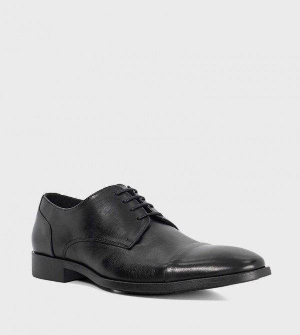 Textured Lace-Up Formal Derby Shoes