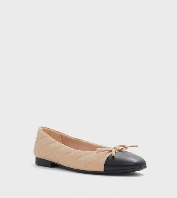 SWEETY Quilted Bow Detail Ballerinas