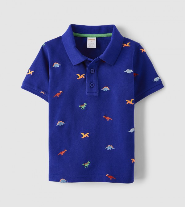 Buy Gymboree Embroidered Short Sleeves Polo T Shirt In Navy