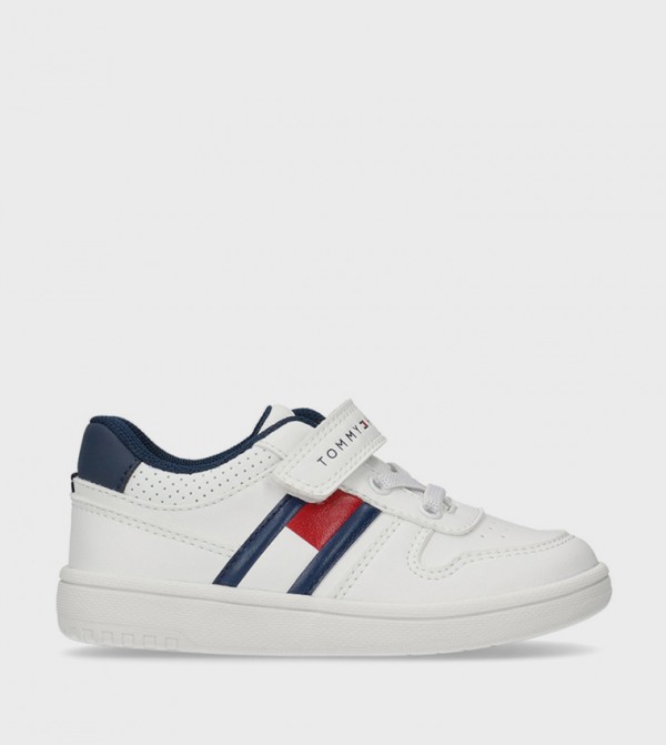 Flag Detail Velcro Closure Sneakers