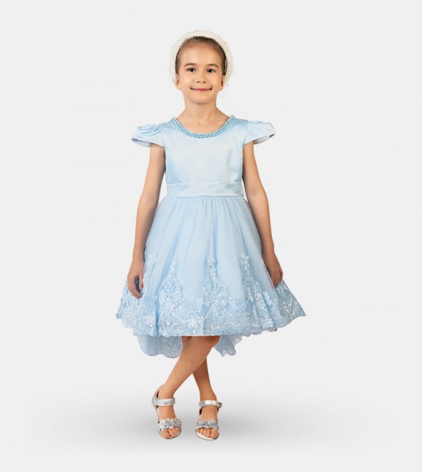 Embroidered Puff Sleeves Princess Dress