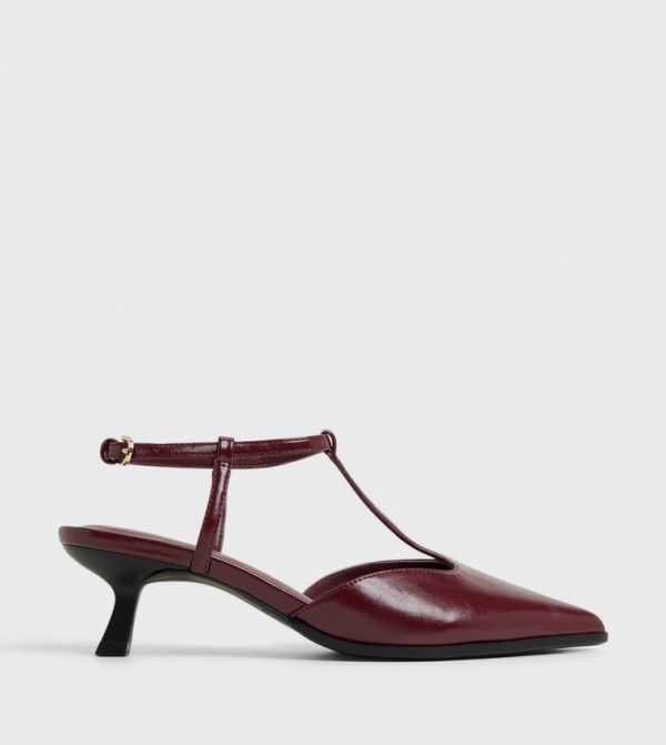 TALAA Ankle Strap Mule Pumps