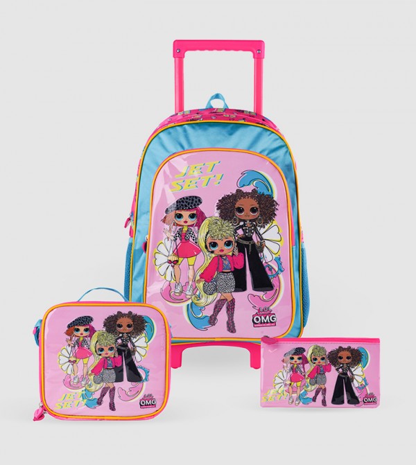 LOL OMG Glam Shores 18" Trolley Backpack Set