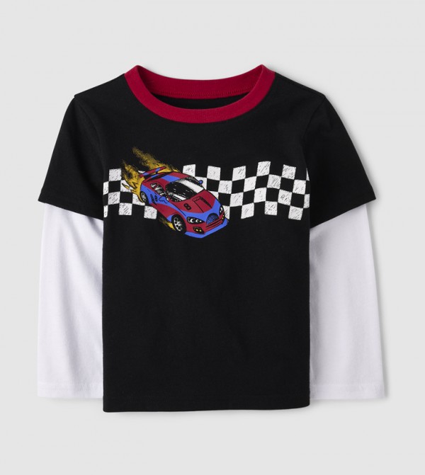 Toddler Boys Racecar Layered T-Shirt