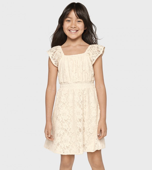 Girls Lace Smocked Dress