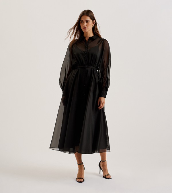 GIBARA Bishop Sleeves Midi Dress