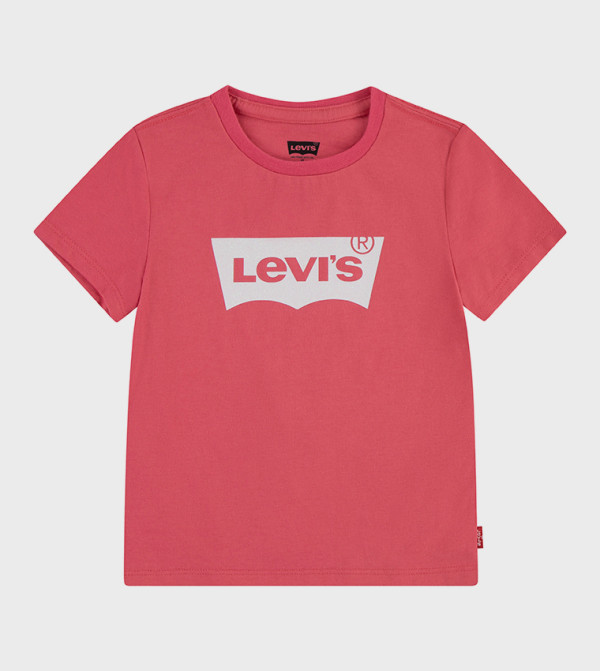 تيشيرت بأكمام قصيرة مطبوع بشعار