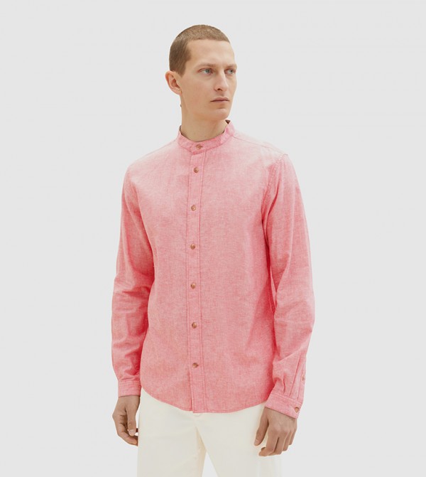Russian Collar Cotton Linen Shirt