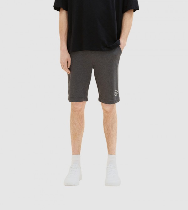 Logo Printed Drawstring Waist Sweat Shorts