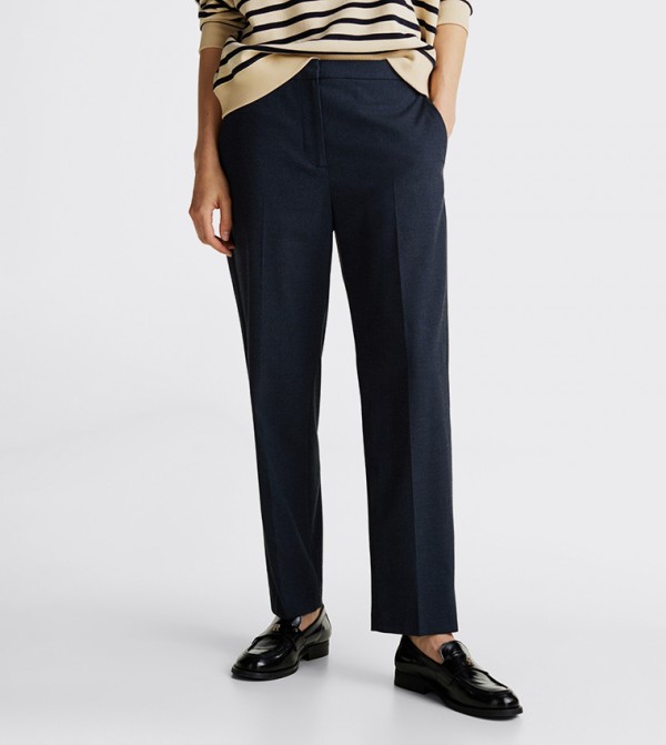 Solid Flannel Slim Fit Pants
