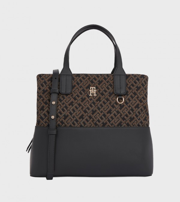 Monogram Patterned Satchel Bag