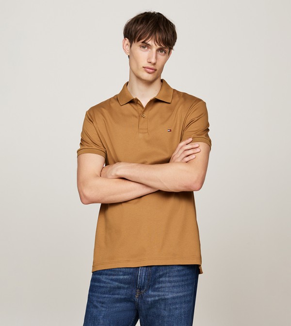 Flag Detail Short Sleeves Polo T-Shirt