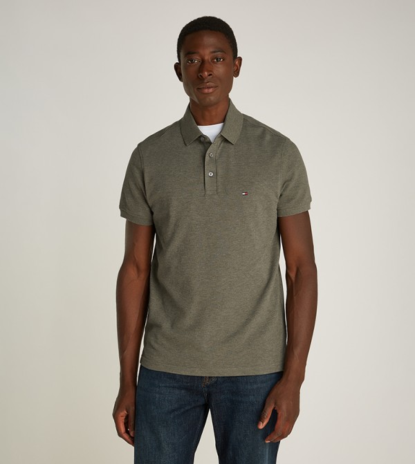 1985 Flag Detail Slim Fit Polo T-Shirt