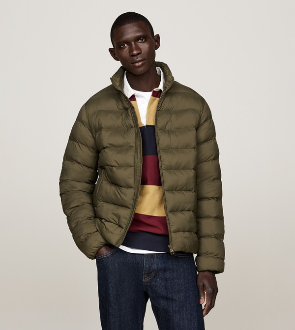 Solid High Neck Puffer Jacket
