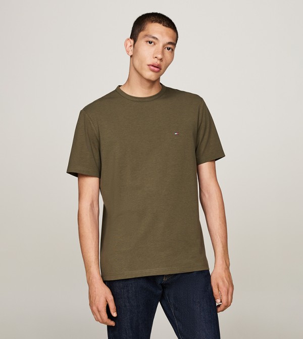 Flag Detail Crew Neck T-Shirt