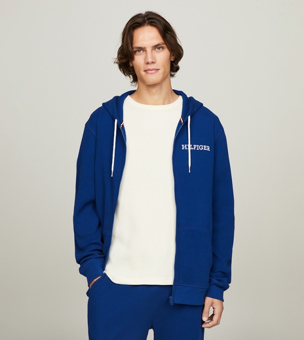 Monotype Hooded Casual Jacket