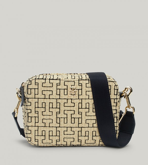 Monogram Embroidered Embossed Camera Bag