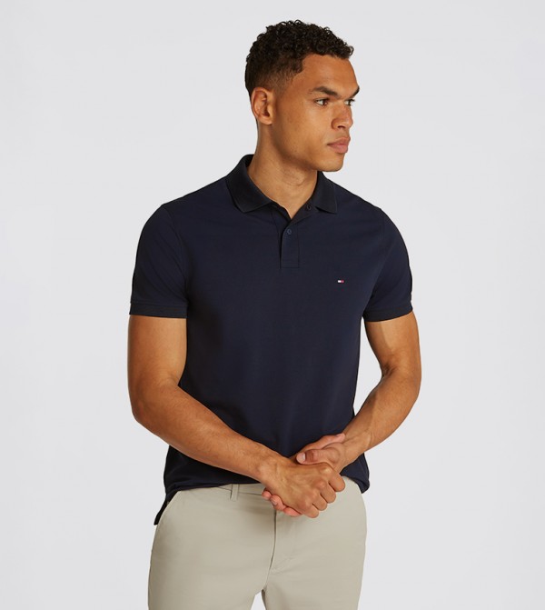 Flag Detail Short Sleeves Polo T-Shirt