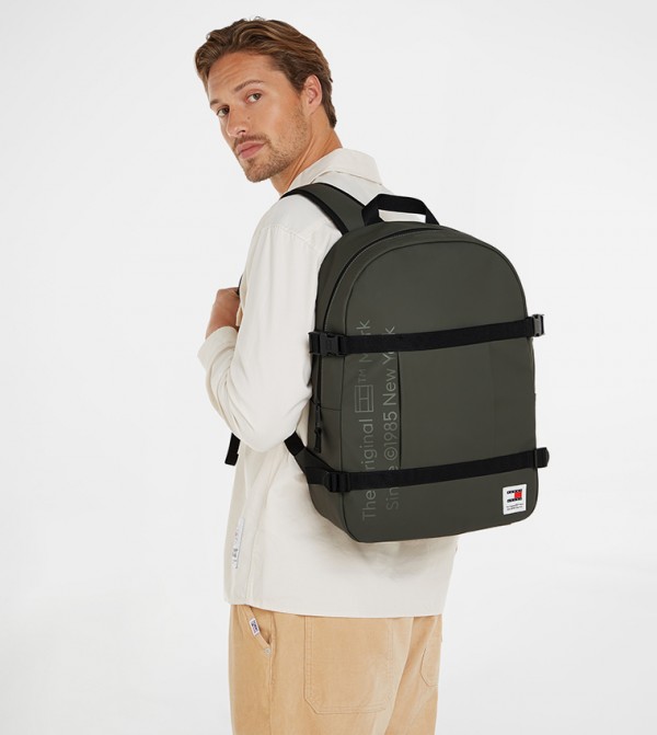Logo Detail Zip Around Backpack