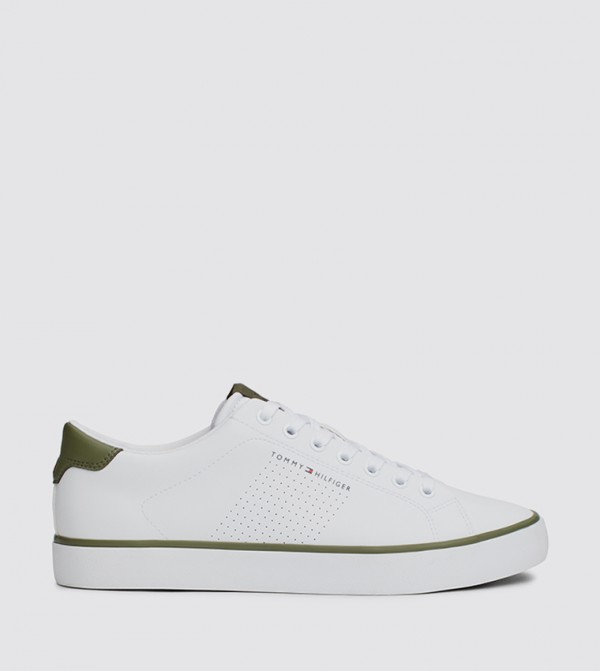 Contrast Trim Lace-Up Sneakers