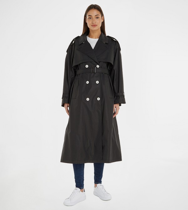 Belted Double Breasted Trench Coat