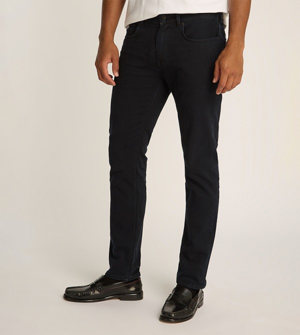 Washed Mid Rise Straight Fit Jeans