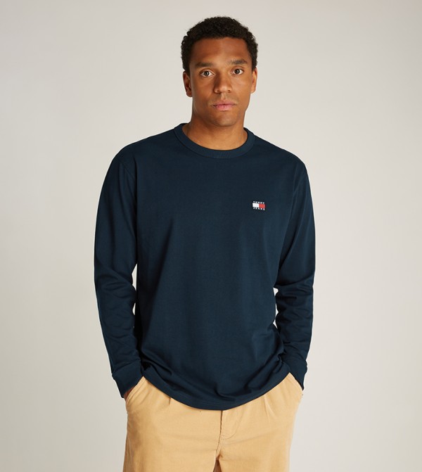 Label Detail Long Sleeves T-Shirt