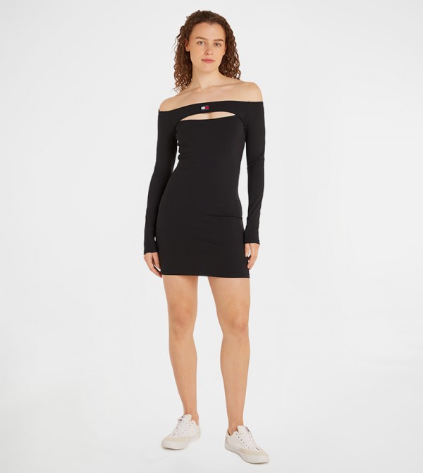 Flag Detail Cut-Out Detail Mini Dress
