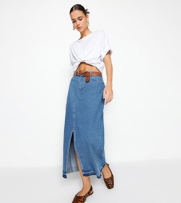 Guess naomi denim pencil clearance skirt