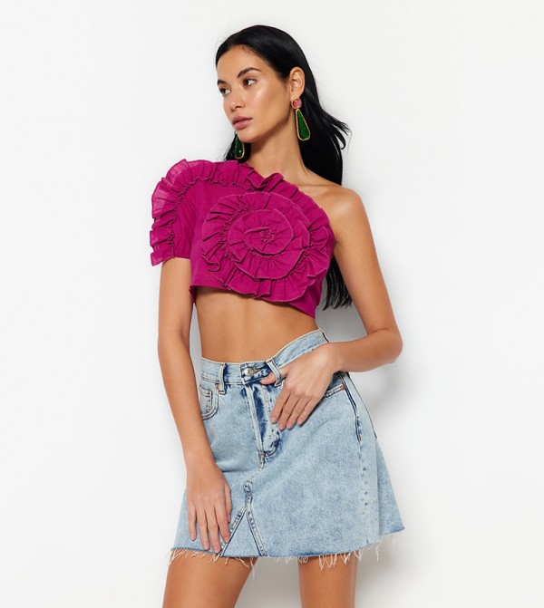 Crochet Knitted Open Back Tie Crop Top