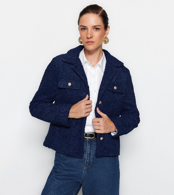 Pocket Detail Long Sleeves Coat