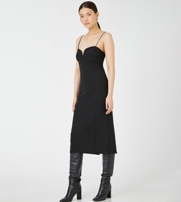 Buy Ardene Basic Super Soft Tank Dress With Slit In Black