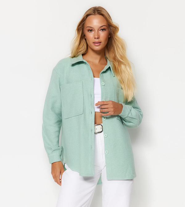 Grey Zip Front Side Pocket Shacket - Lima