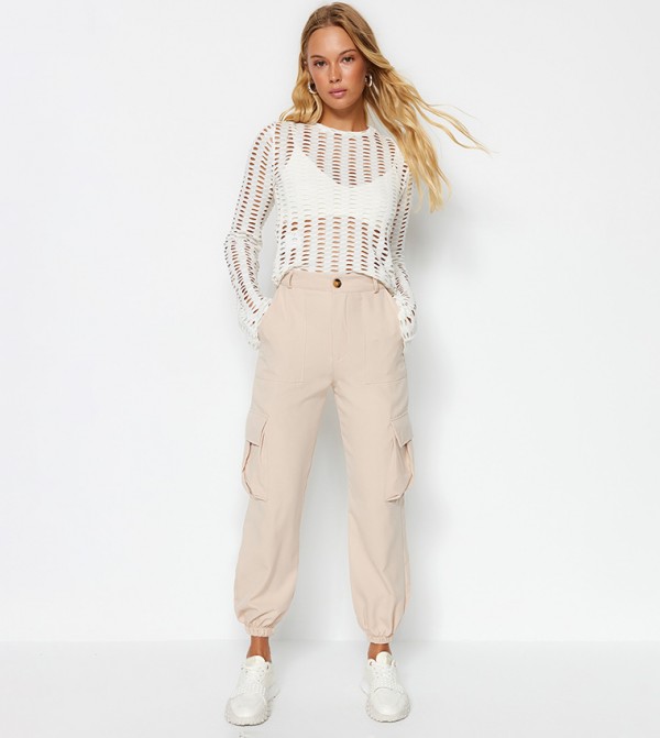 Drawstring Waist Cargo Jogger Pants