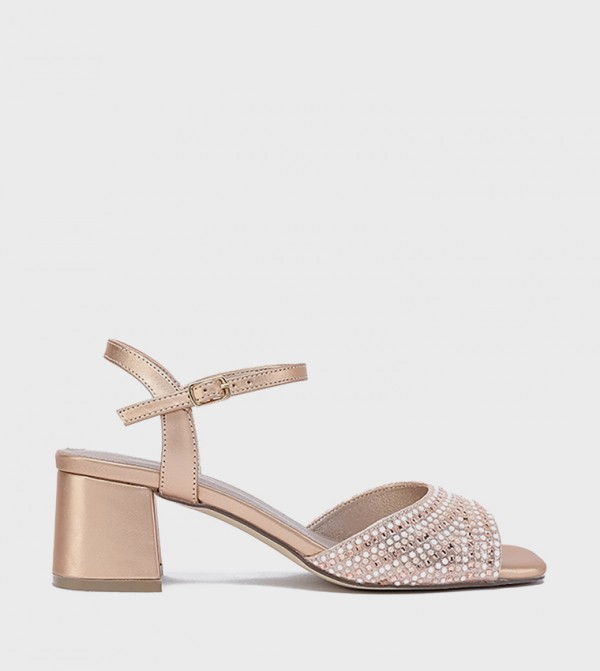 Embellished Block Heel Sandals