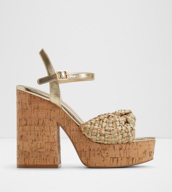 ULIALDAN Cork Platform Heel Sandals