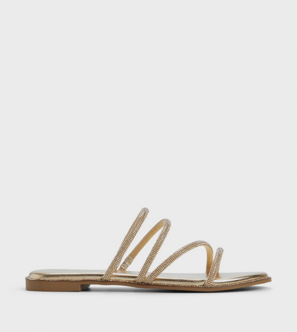 VAMIKA Embellished Strappy Flat Sandals