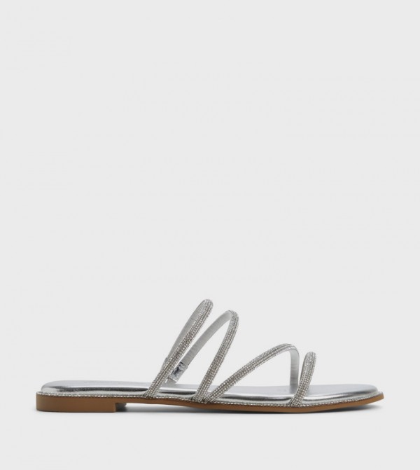 VAMIKA Embellished Strappy Flat Sandals
