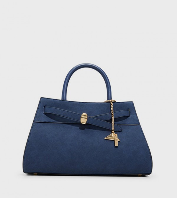 VASILIA Solid Zippered Satchel Bag