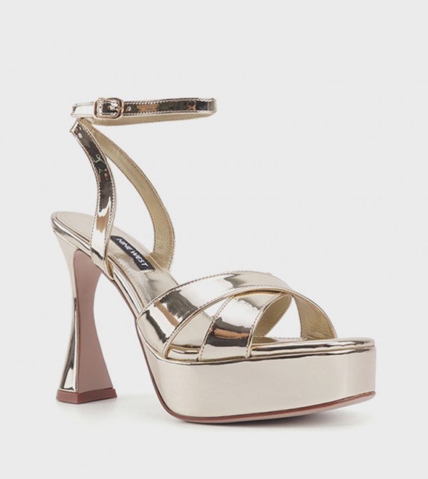 VENEZA Metallic Platform Heel Sandals