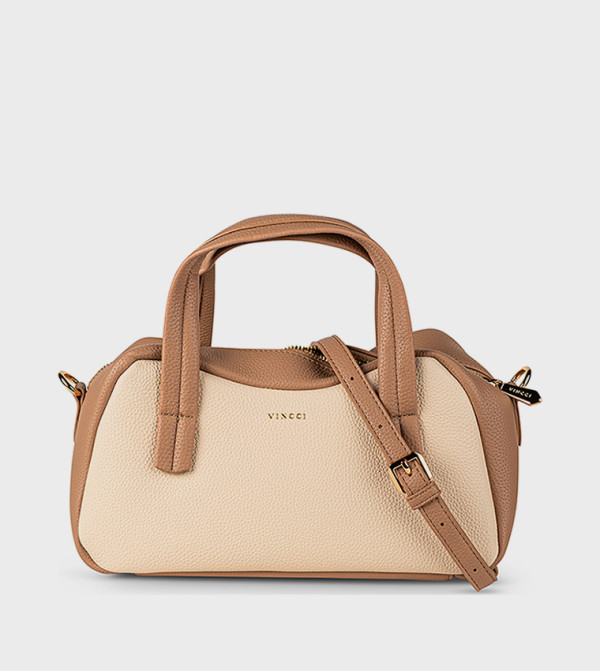 Color Block Zip Closure Handheld Bag