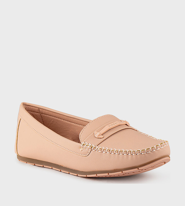 Textured Square Toe Loafers