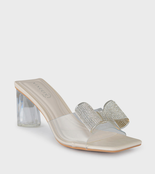 Embellished Bow Heeled Sandals